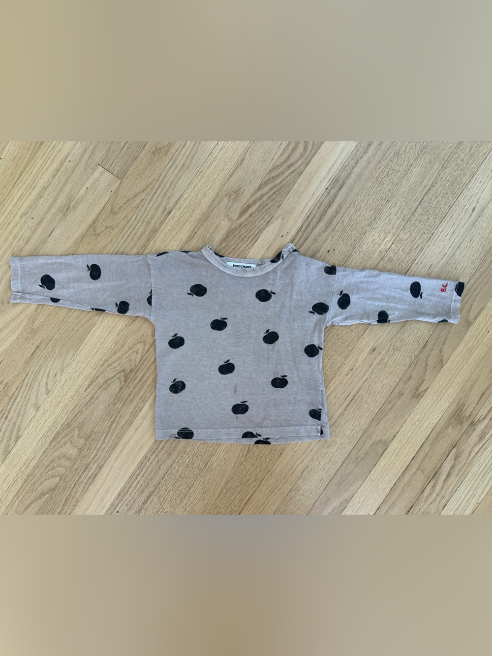 Bobo Choses Long-Sleeve shirt with Black Apple Print